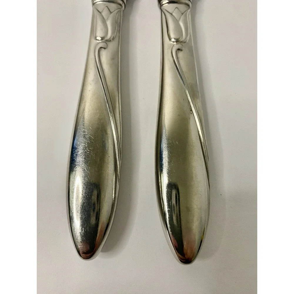 Yamazaki Raceme Japan Stainless Steel Flatware Dinner Knives Lot Of 2 Silver